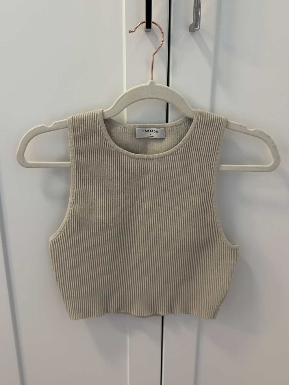 Babaton Ribbed Tank Top | Beige / taupe, Size M